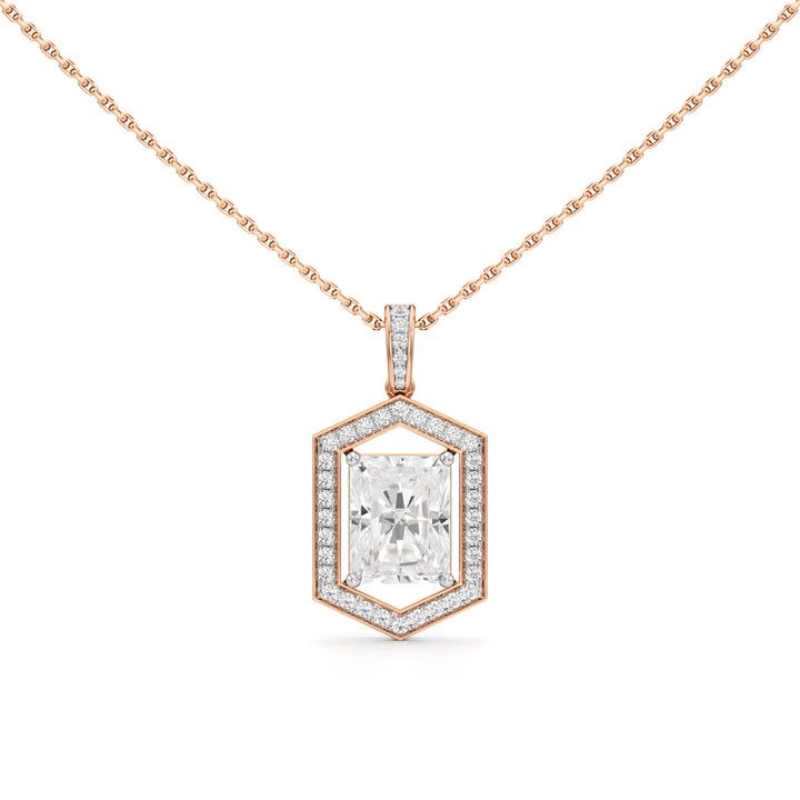 Valara 3.25Ct Radiant Cut Halo Pendant