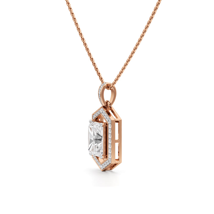 Valara 3.25Ct Radiant Cut Halo Pendant