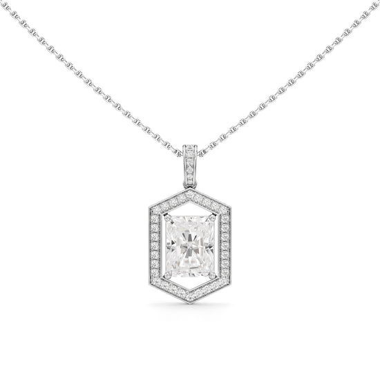 Valara 3.25Ct Radiant Cut Halo Pendant