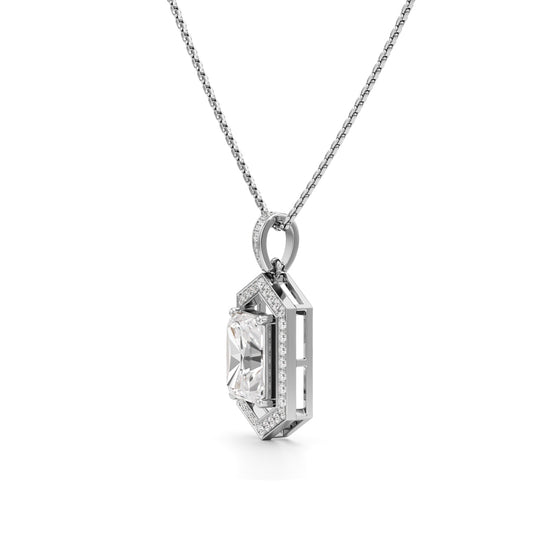 Valara 3.25Ct Radiant Cut Halo Pendant