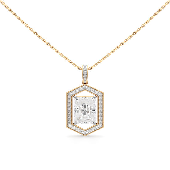 Valara 3.25Ct Radiant Cut Halo Pendant