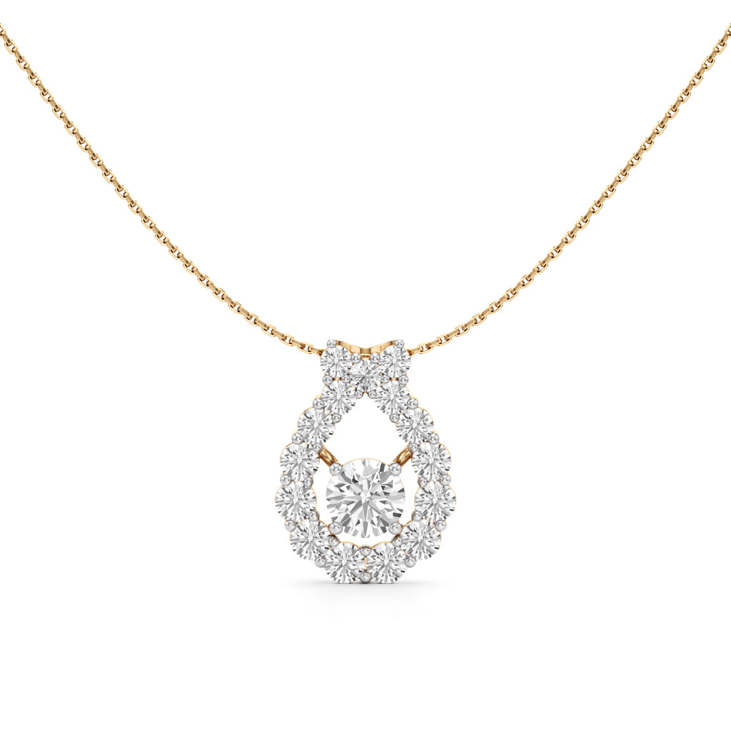 Uma 2.5Ct Open Circle Round Cut Fancy Pendant