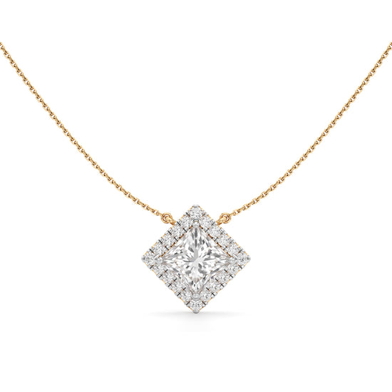 Isla 3Ct Princess Cut Halo Pendant