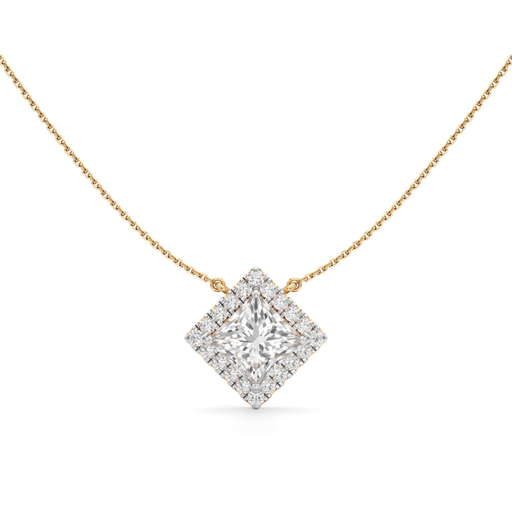Isla 3Ct Princess Cut Halo Pendant