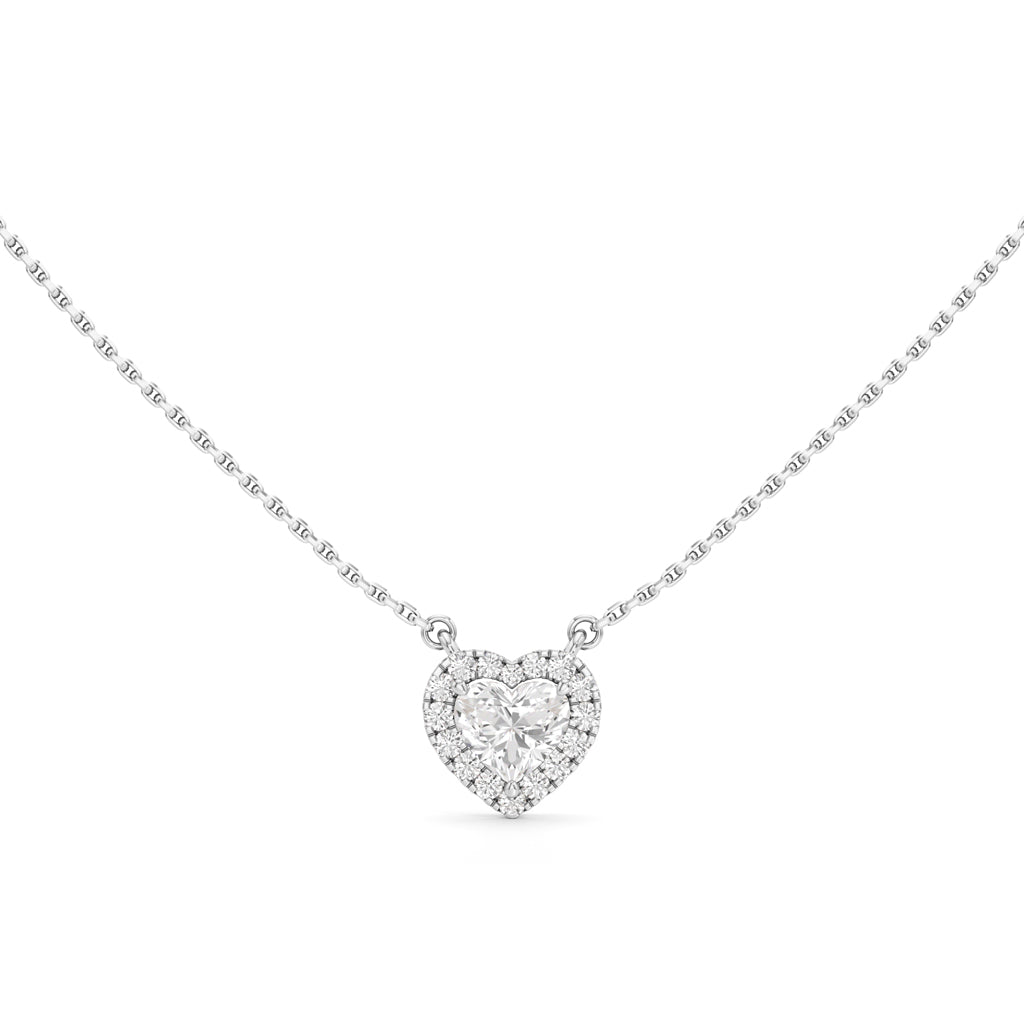 Etherea Heart Cut Halo Pendant