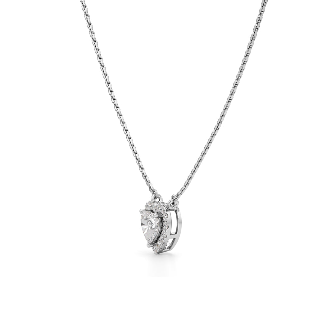 Etherea Heart Cut Halo Pendant
