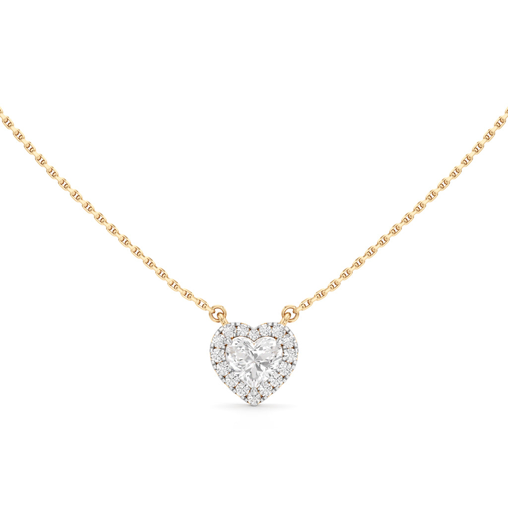 Etherea Heart Cut Halo Pendant