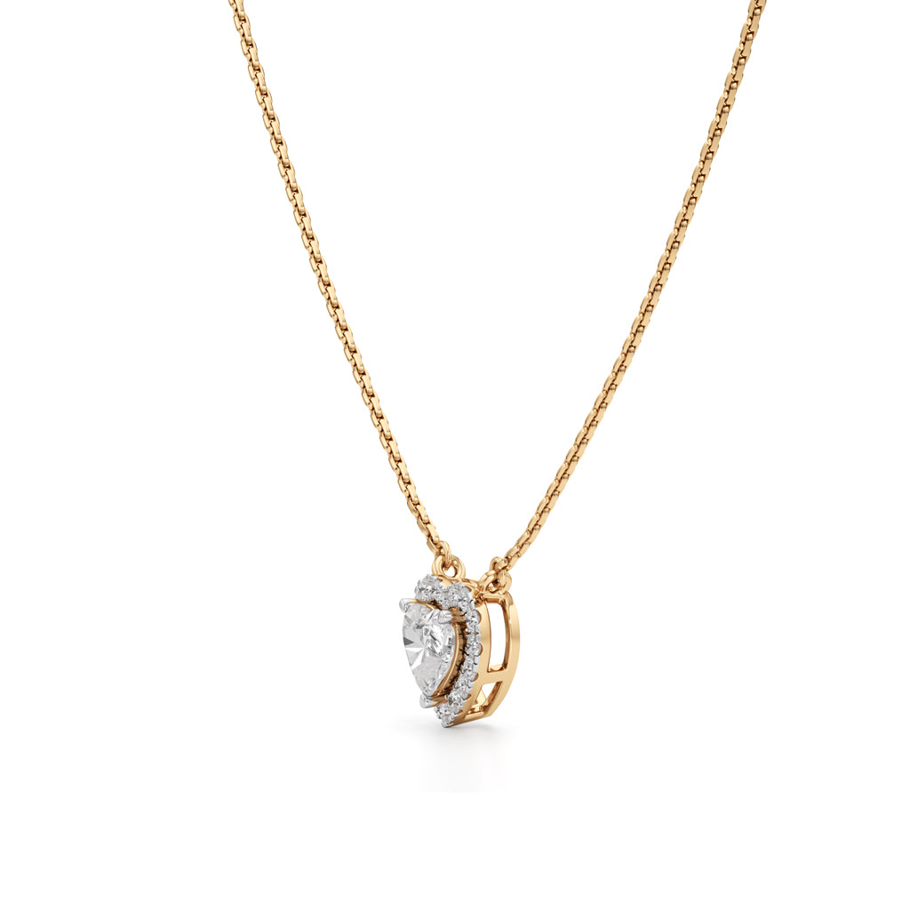 Etherea Heart Cut Halo Pendant