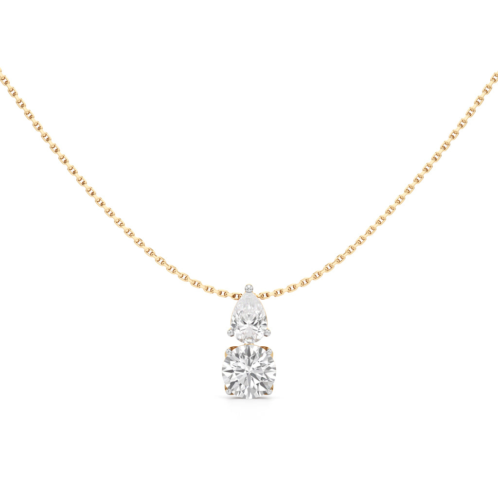 1.50Ct Round Shape Gold Fancy Pendant