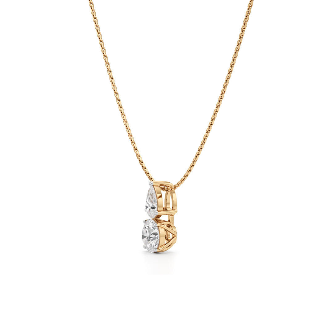 1.50Ct Round Shape Gold Fancy Pendant