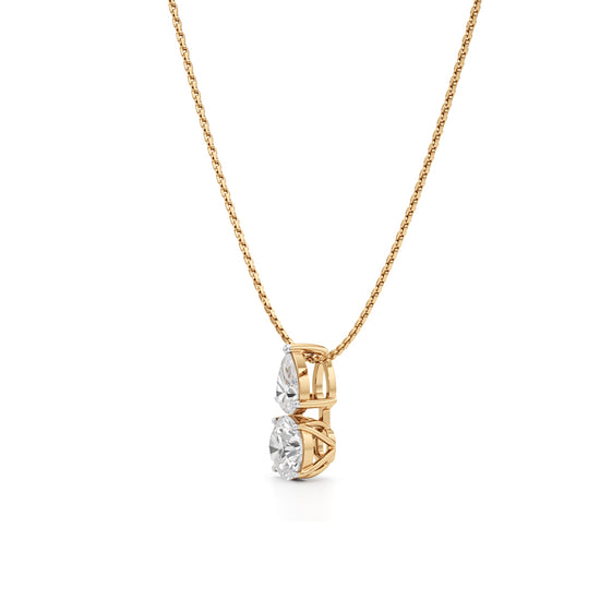 1.50Ct Round Shape Gold Fancy Pendant