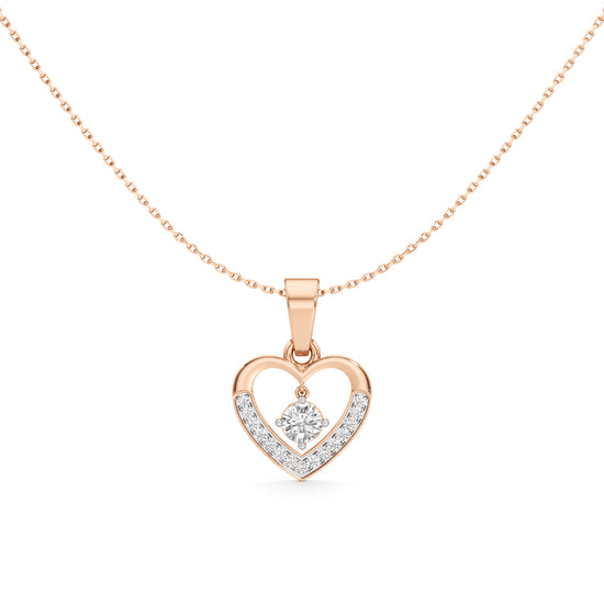 1.00Ct Round Shape Gold Casual Glow Pendant