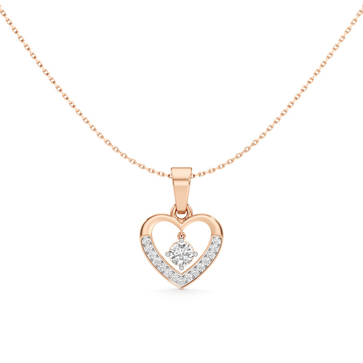 1.00Ct Round Shape Gold Casual Glow Pendant