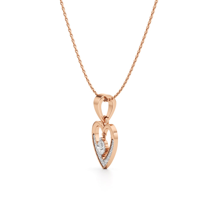 1.00Ct Round Shape Gold Casual Glow Pendant