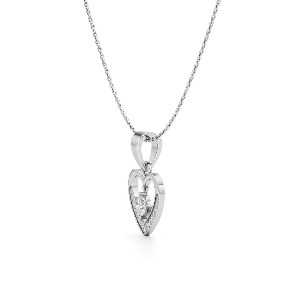 1.00Ct Round Shape Gold Casual Glow Pendant