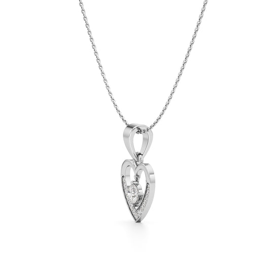 1.00Ct Round Shape Gold Casual Glow Pendant