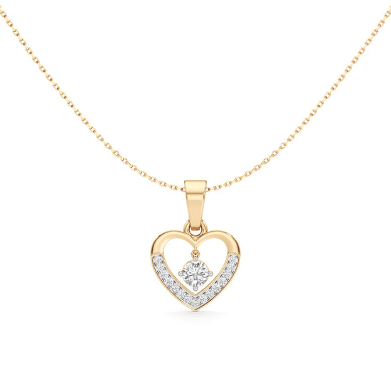 1.00Ct Round Shape Gold Casual Glow Pendant