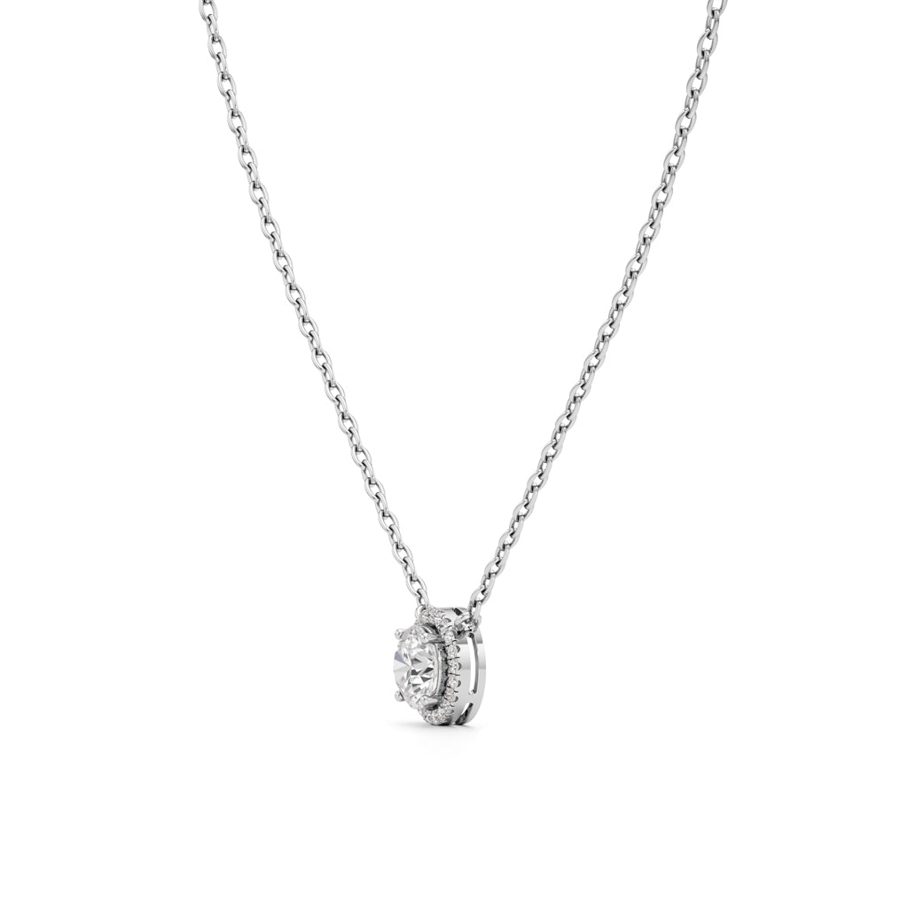 1.75Ct Round Glimmer Halo Pendant