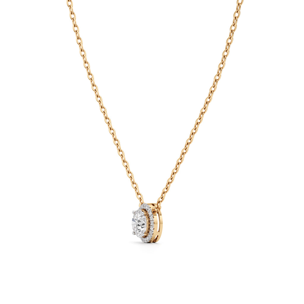 1.75Ct Round Glimmer Halo Pendant