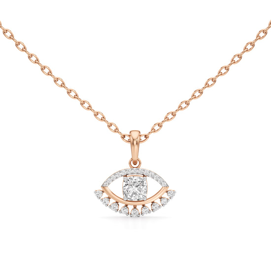 1.00Ct Iconic Eye-Shaped Gold Fancy Pendant