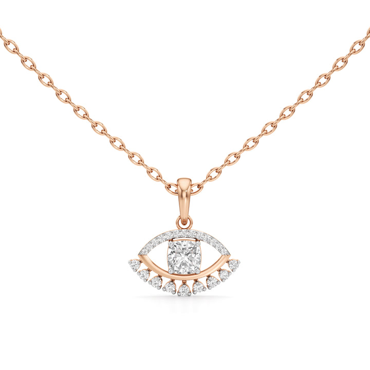 1.00Ct Iconic Eye-Shaped Gold Fancy Pendant
