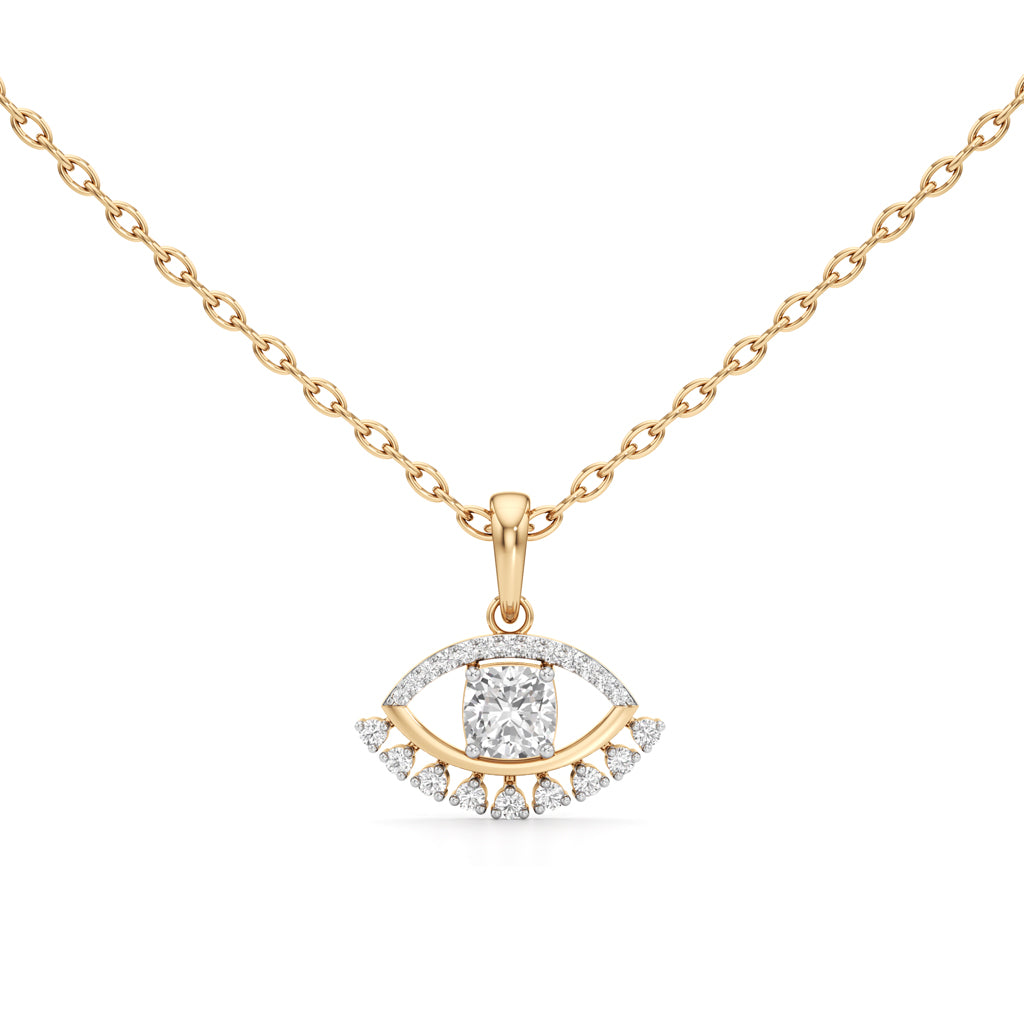 1.00Ct Iconic Eye-Shaped Gold Fancy Pendant