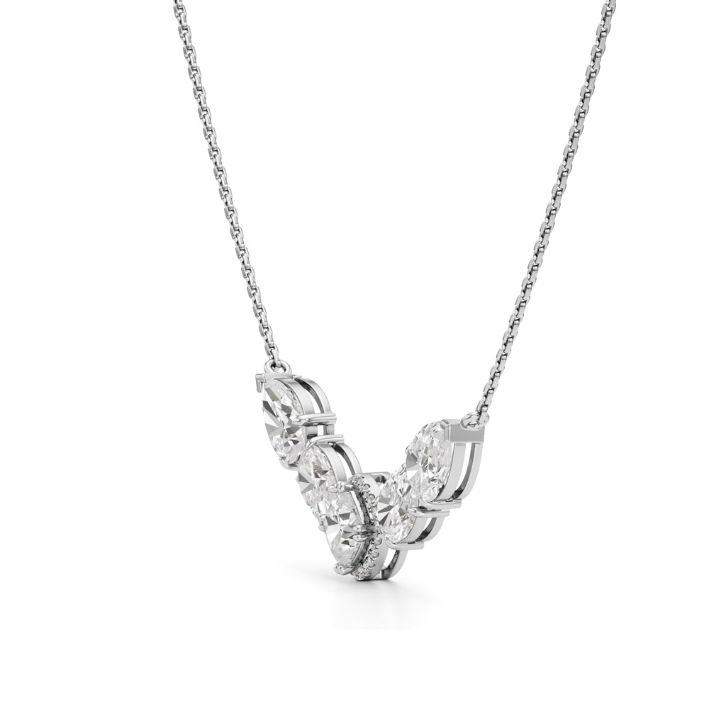 Celestia V-Curve Diamond Pendant Necklace