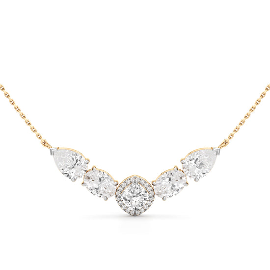 Celestia V-Curve Diamond Pendant Necklace