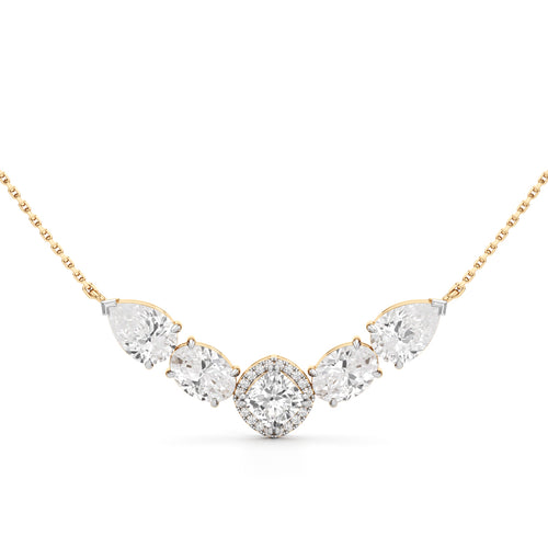 Celestia V-Curve Diamond Pendant Necklace