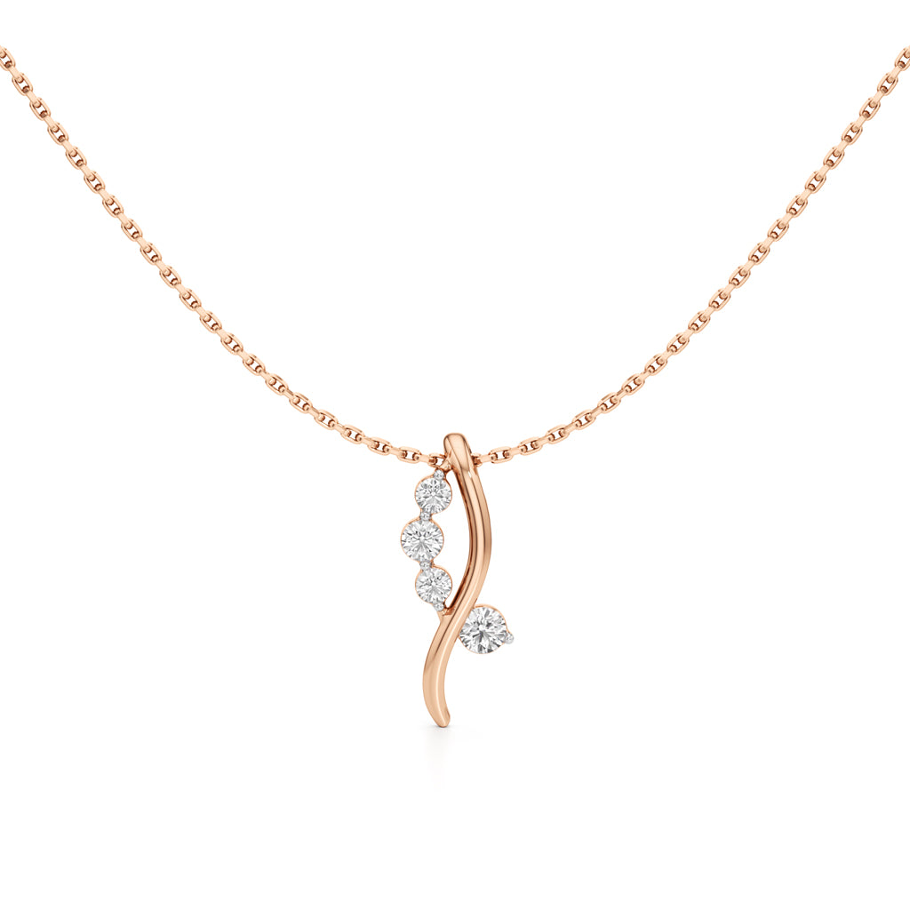 Elara Diamond Curve Pendant Necklace