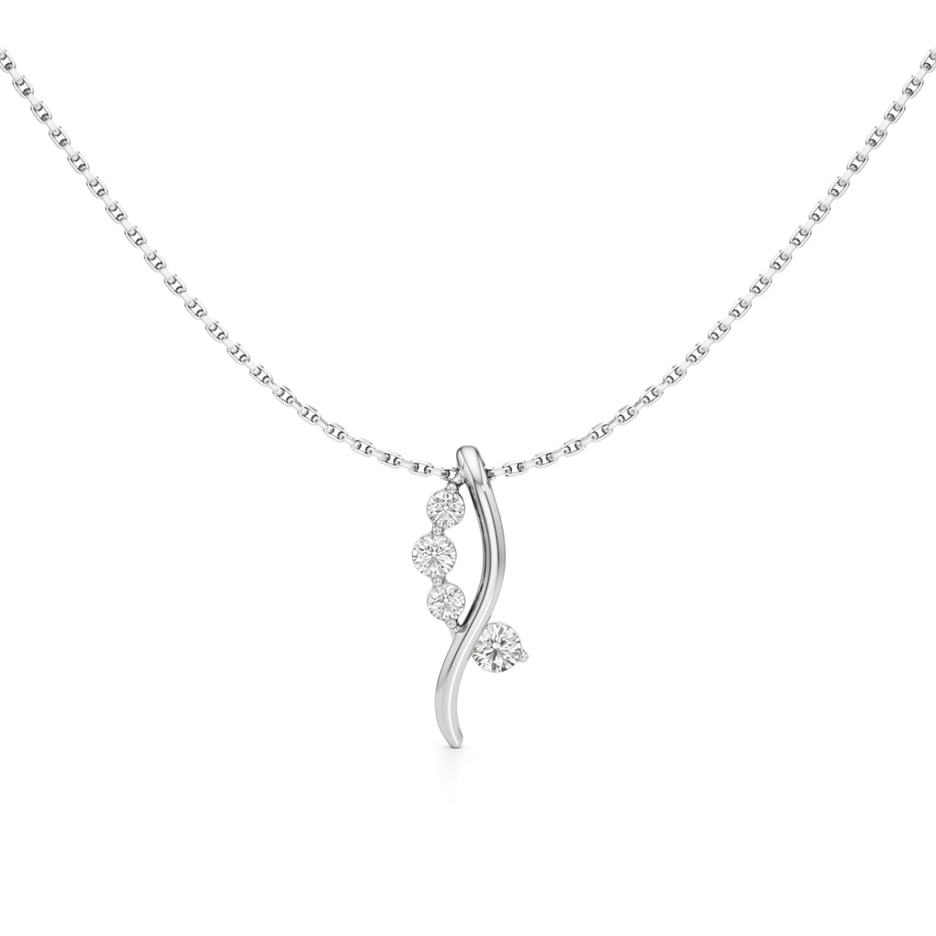 Elara Diamond Curve Pendant Necklace
