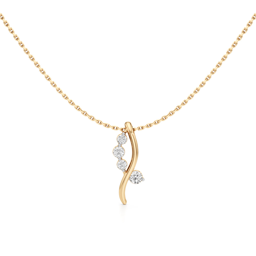 Elara Diamond Curve Pendant Necklace