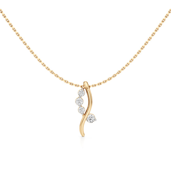 Elara Diamond Curve Pendant Necklace