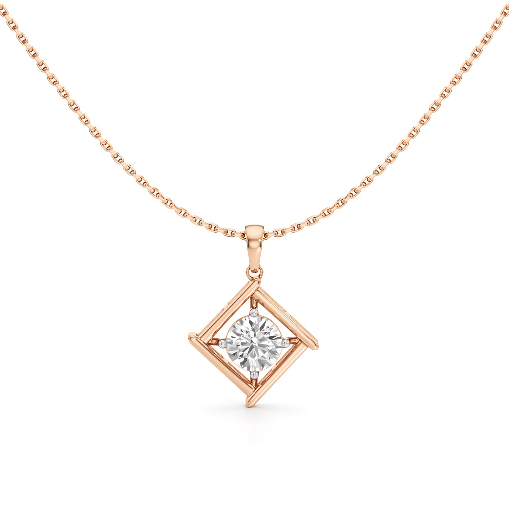 Solara Geometric Solitaire Pendant Necklace