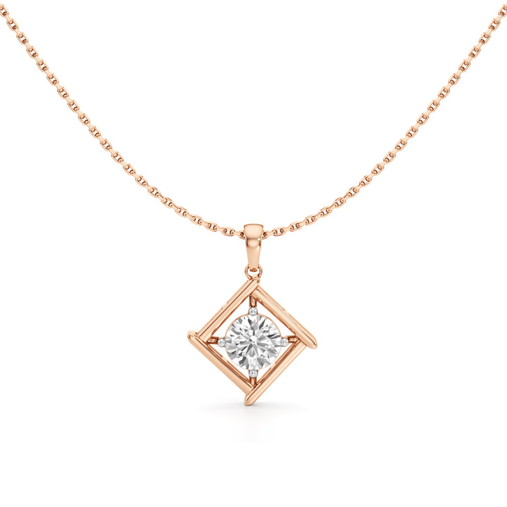 Solara Geometric Solitaire Pendant Necklace