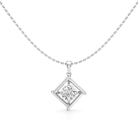 Solara Geometric Solitaire Pendant Necklace