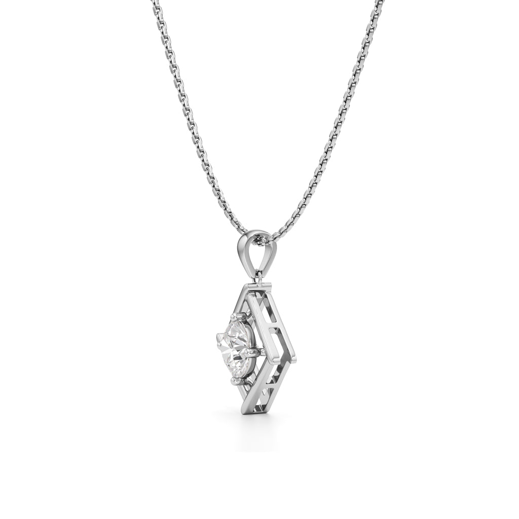 Solara Geometric Solitaire Pendant Necklace