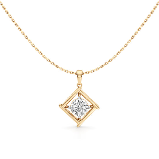 Solara Geometric Solitaire Pendant Necklace