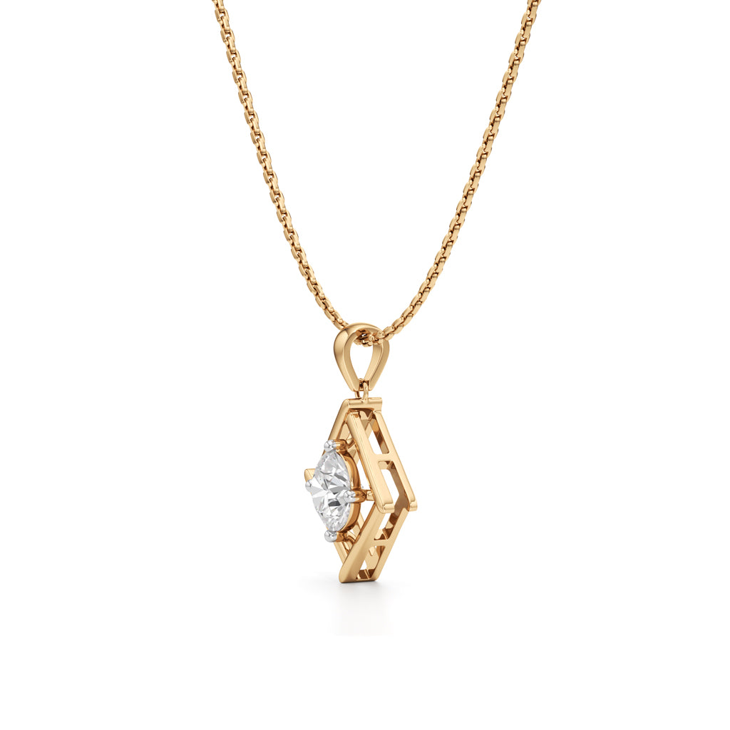 Solara Geometric Solitaire Pendant Necklace