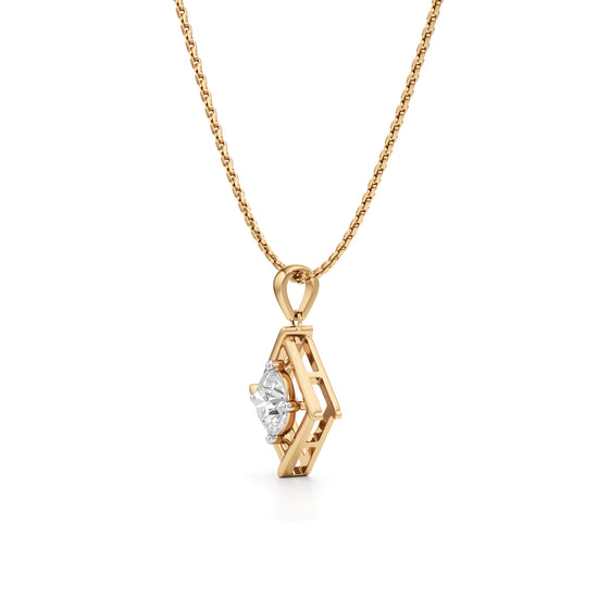 Solara Geometric Solitaire Pendant Necklace