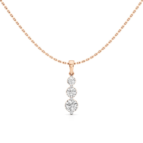 Aurora Triple Drop Diamond Pendant Necklace