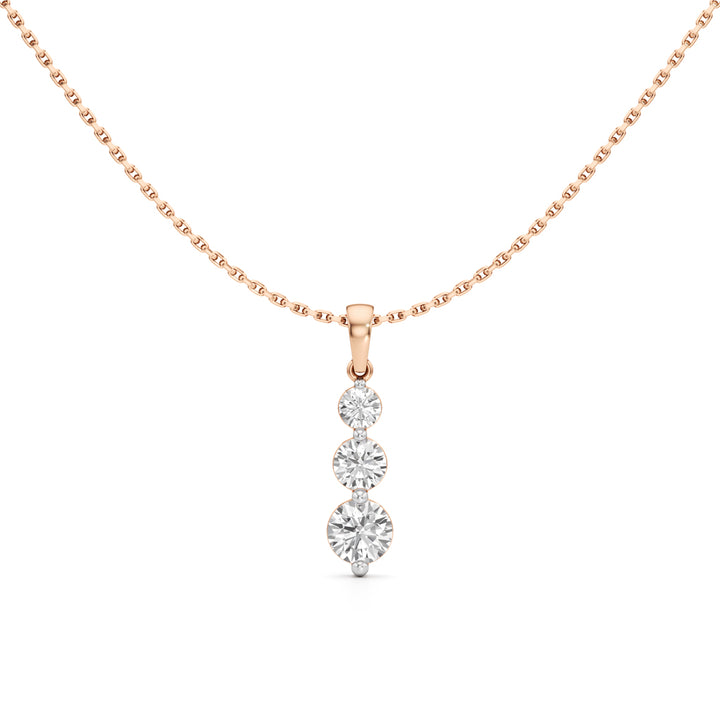 Aurora Triple Drop Diamond Pendant Necklace