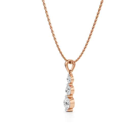 Aurora Triple Drop Diamond Pendant Necklace