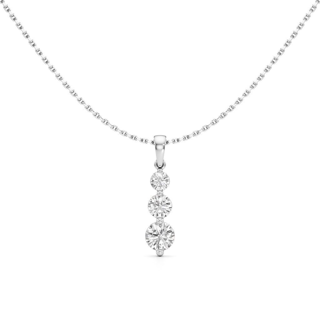 Aurora Triple Drop Diamond Pendant Necklace