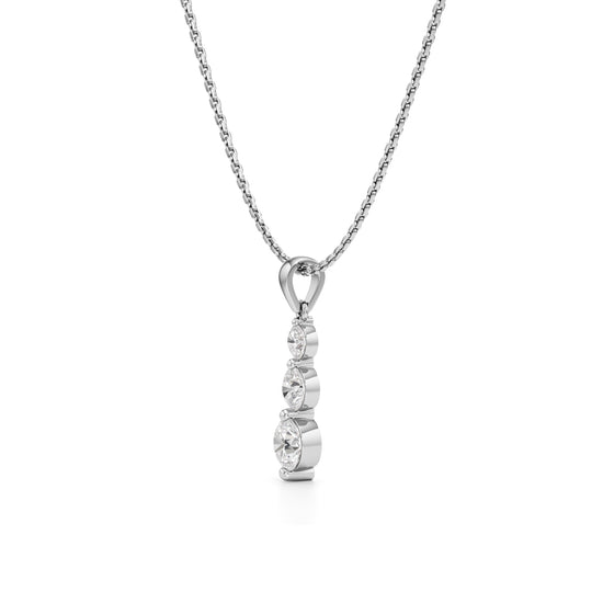 Aurora Triple Drop Diamond Pendant Necklace