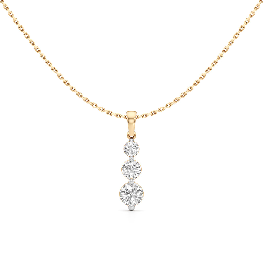 Aurora Triple Drop Diamond Pendant Necklace