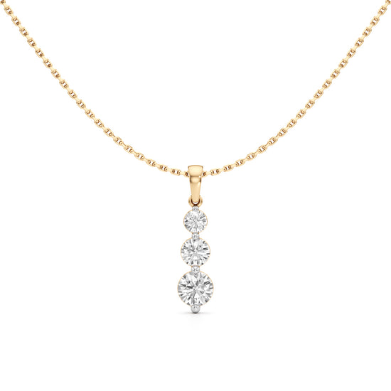 Aurora Triple Drop Diamond Pendant Necklace