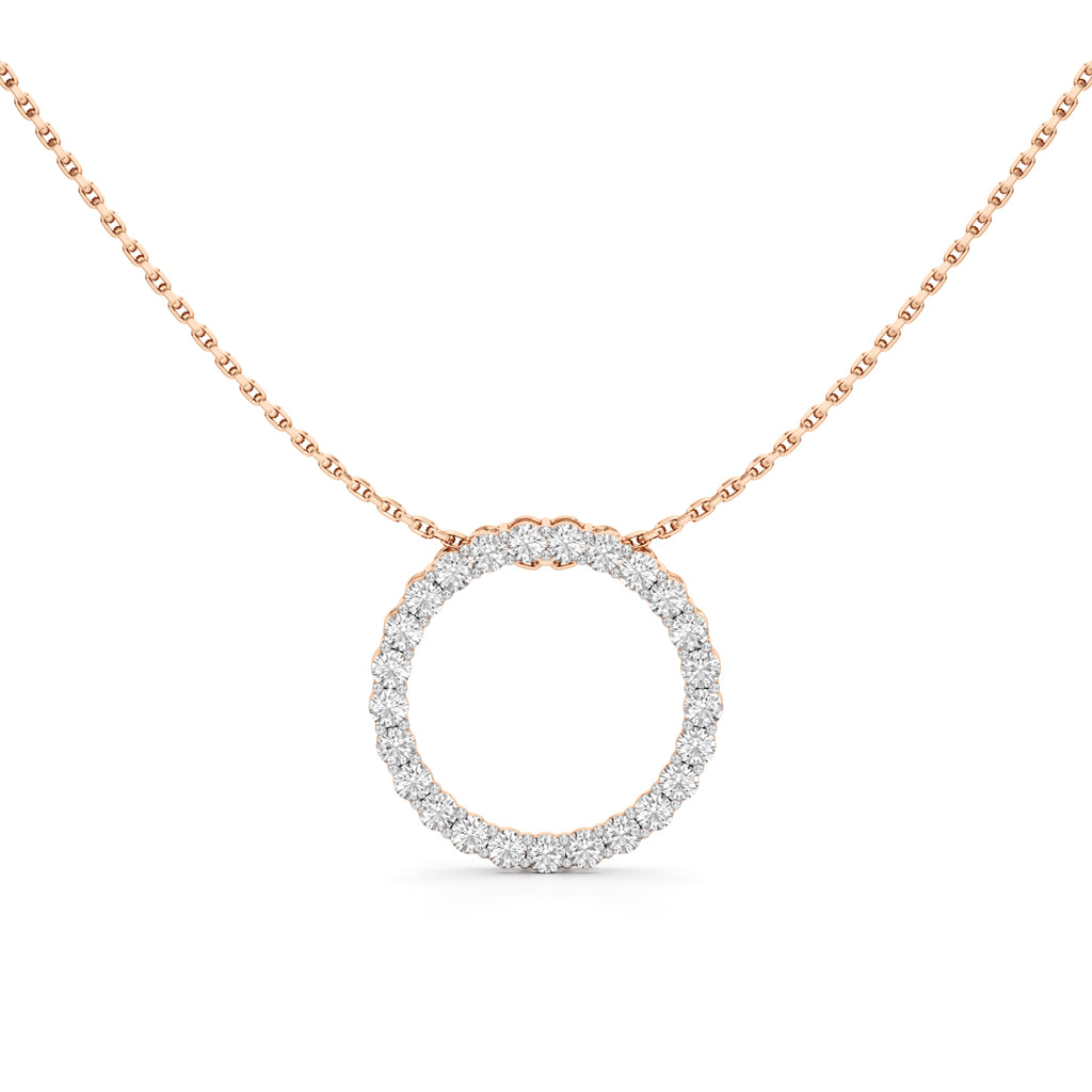 Eterna Circle Diamond Pendant Necklace