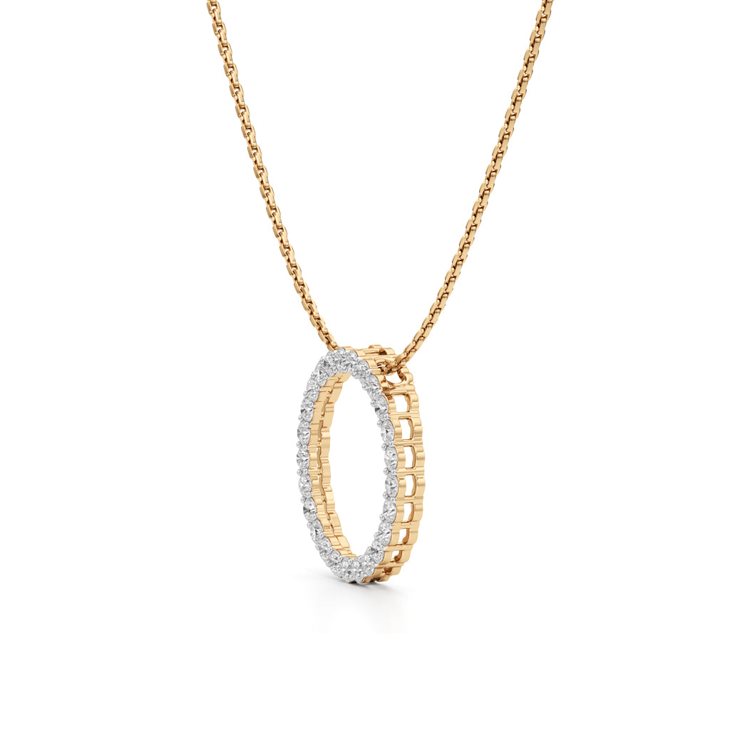 Eterna Circle Diamond Pendant Necklace