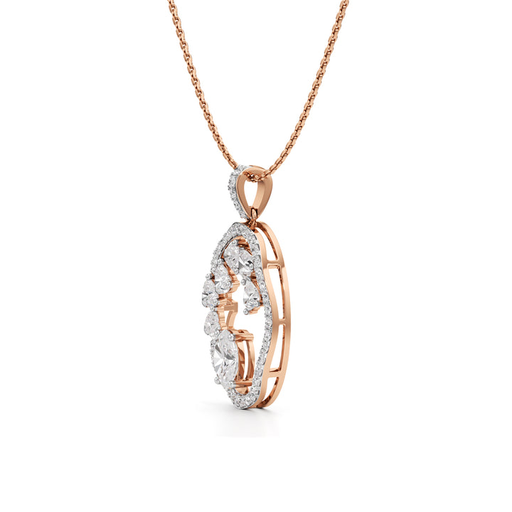 Celestia Oval Halo Pendant Necklace